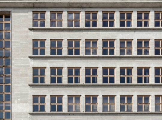 man's eye view of multi-storey building