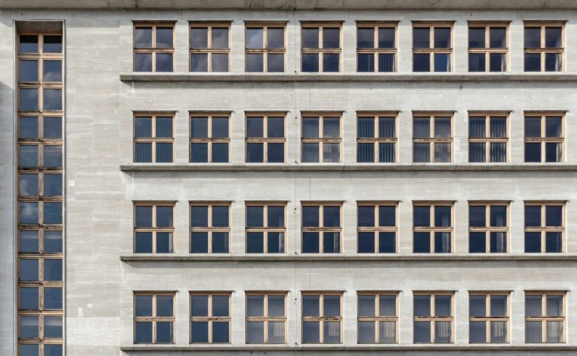 man's eye view of multi-storey building
